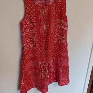 Rachel Zoe Red and White Sleeveless Dress Sz M